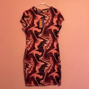 Marble print purple color dress